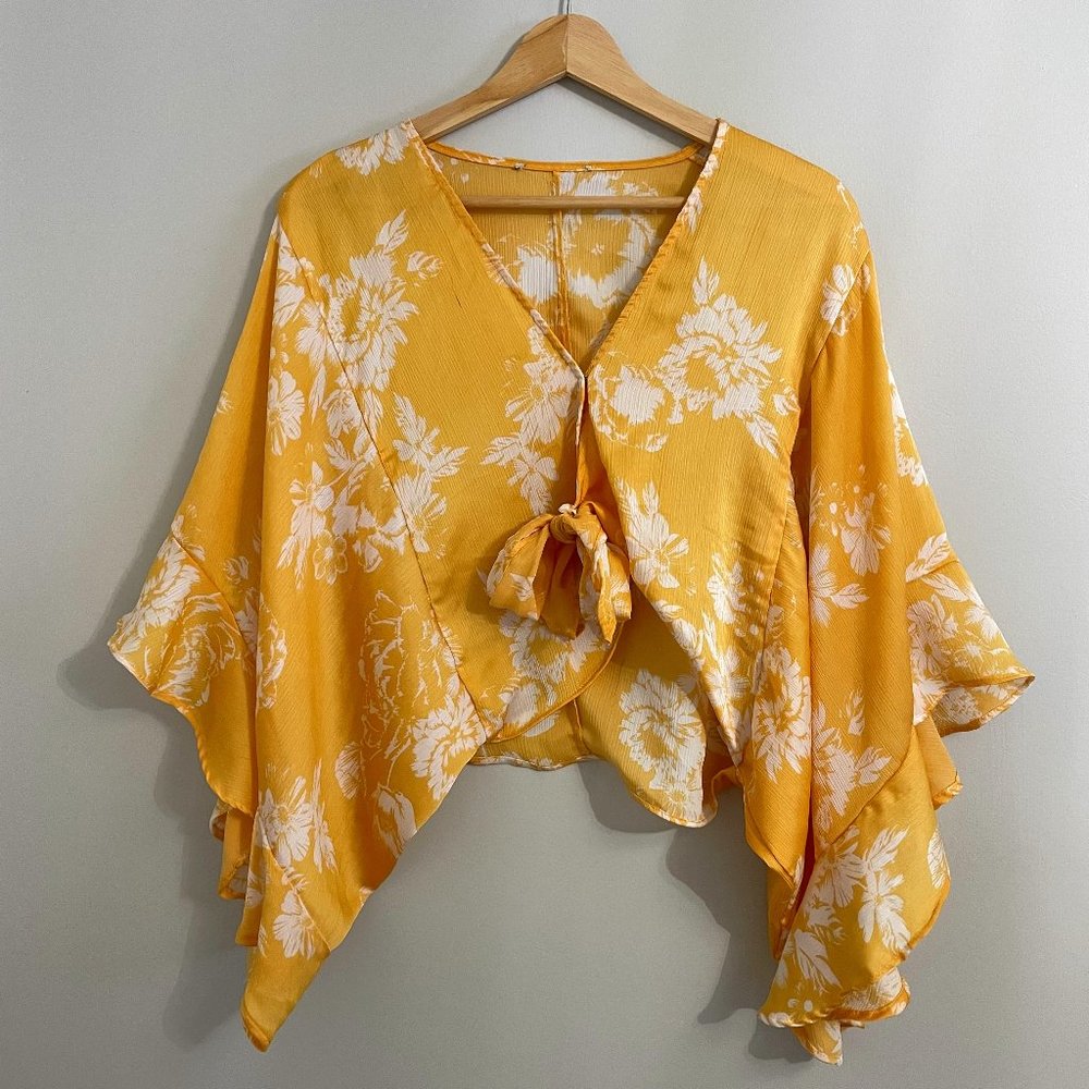 Yellow & White Floral Flowy Top